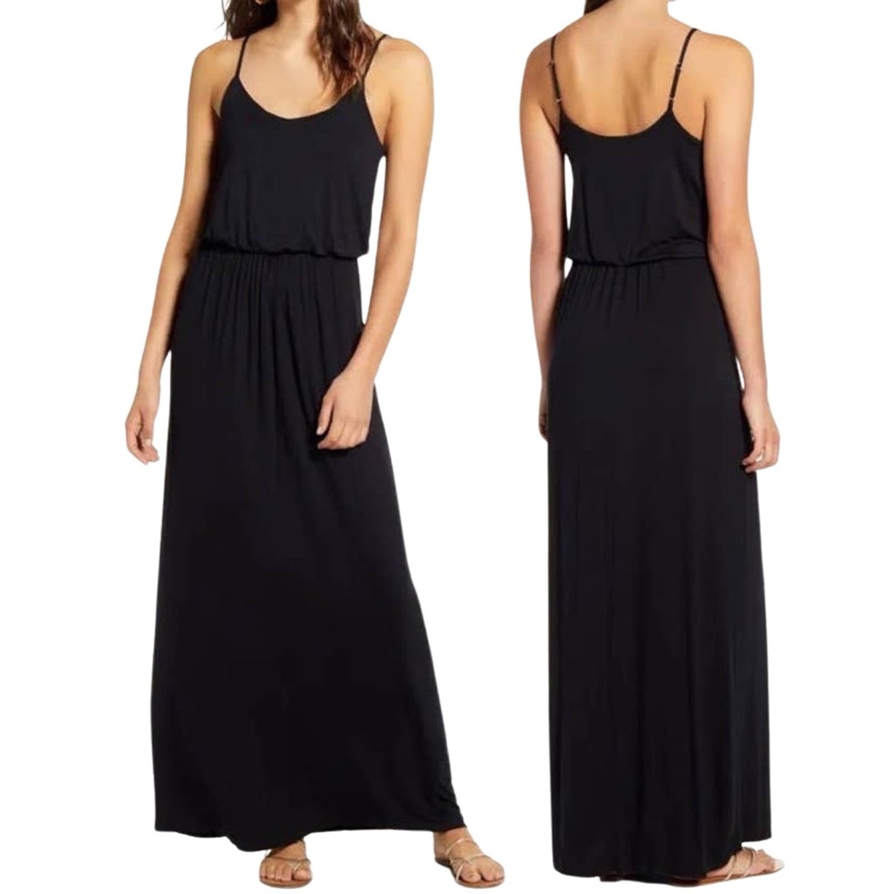 LIKE NEW Nordstrom / Lush Brand Black Flowy Long Maxi Dress